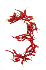 Image showing 3 - number from red chili