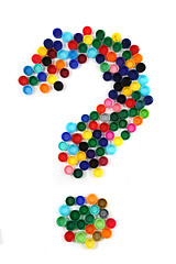 Image showing question sign from the plastic caps 