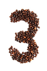 Image showing 3 - number from coffee beans