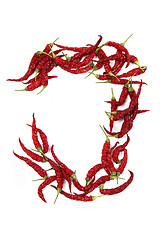 Image showing j - alphabet sign from hot chili