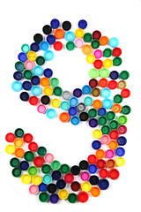 Image showing 9 - number from the plastic caps