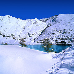 Image showing Snow-covered mountains