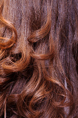 Image showing Background of wavy auburn hair