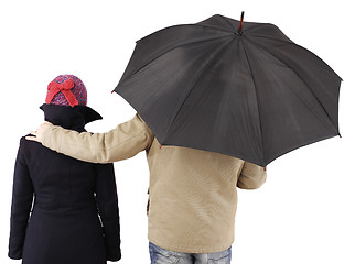 Image showing Couple with umbrella