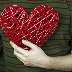Image showing Hand made red heart