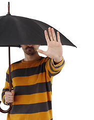 Image showing Man with umbrella