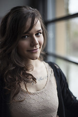 Image showing Portrait of Beautiful Young Woman with Brown Hair