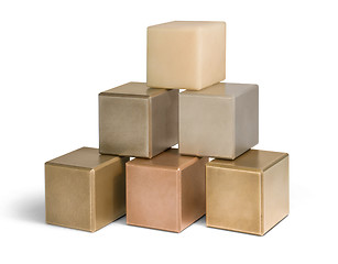 Image showing mostly metallic cubes