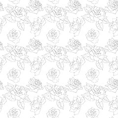 Image showing Seamless wallpaper with beautiful flowers