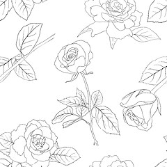 Image showing Seamless wallpaper with rose flowers