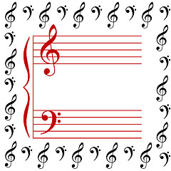 Image showing Vector Illustration of a musical stave
