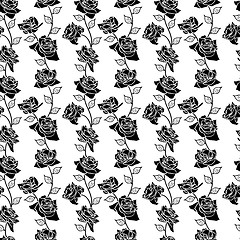 Image showing Beautiful  seamless wallpaper with rose flowers, vector illustra