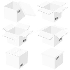 Image showing Six boxes, isolated on white background. Vector illustration.