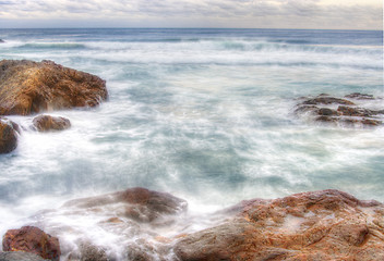 Image showing coffs harbour water on rocks