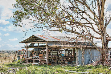 Image showing old farm shed falling apart