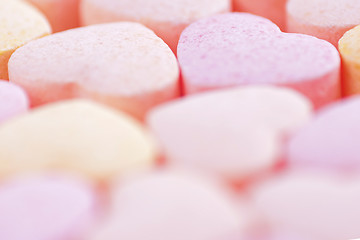 Image showing Sweet hearts shaped Sugar Pills.