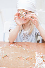 Image showing Star shaped piece of gingerbread dough