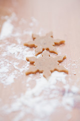 Image showing Two shaped gingerbread dough pieces