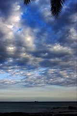 Image showing cloudy hill lagoon and coastline in  nosy be