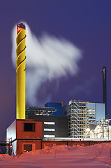 Image showing power station in winter at night