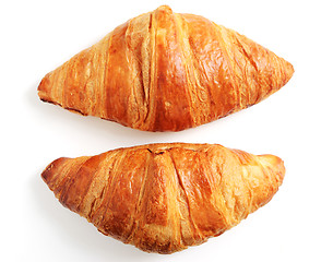 Image showing two fresh croissant on a white