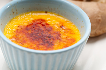 Image showing fresh ginger creme brulee dessert 