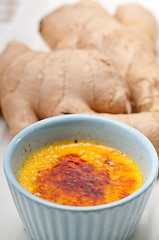 Image showing fresh ginger creme brulee dessert 