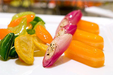 Image showing Candy cane and gold beets saute