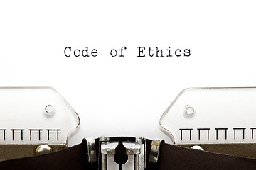 Image showing Code of Ethics Typewriter