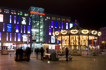 Image showing Carousel at night in the square Dnepropetrovsk