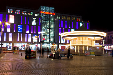 Image showing Carousel at night in the square Dnepropetrovsk