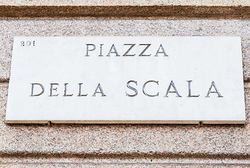 Image showing La Scala street sign
