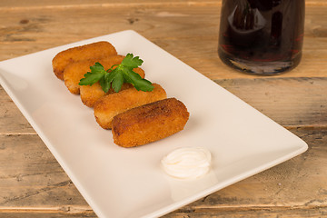 Image showing Freshly fried croquettes