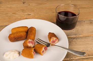 Image showing Croquetttes with ham stuffing