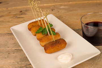 Image showing Freshly fried croquettes