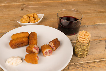 Image showing Croquetttes with ham stuffing