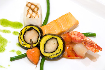Image showing Lobster covered with scallop mousse
