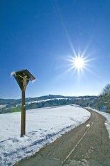 Image showing Jesus on cross in wintertime