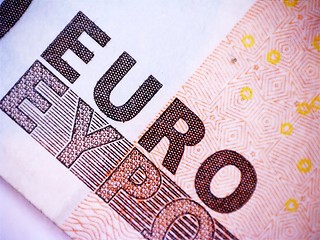 Image showing Closeup of the Euro banknote