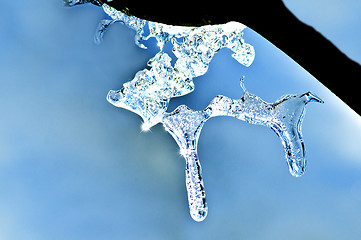 Image showing ice cycles on a roof