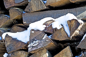 Image showing fuel-wood in wintertime