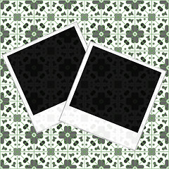 Image showing Elegant vintage empty photo frame background