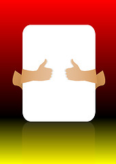 Image showing Hands holding paper on abstract background