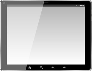 Image showing Realistic tablet pc computer with blank screen isolated on white background