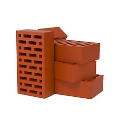 Image showing Stack of Red Bricks.