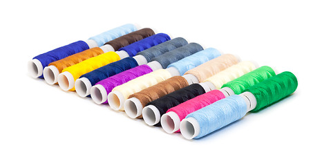 Image showing Several Multicolor Spools of Thread