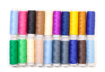 Image showing Several Multicolor Spools of Thread