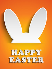 Image showing Happy Easter Rabbit Bunny on Orange Background