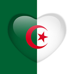 Image showing Algeria Flag Heart Glossy Button