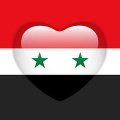 Image showing Syria Flag Heart Glossy Button